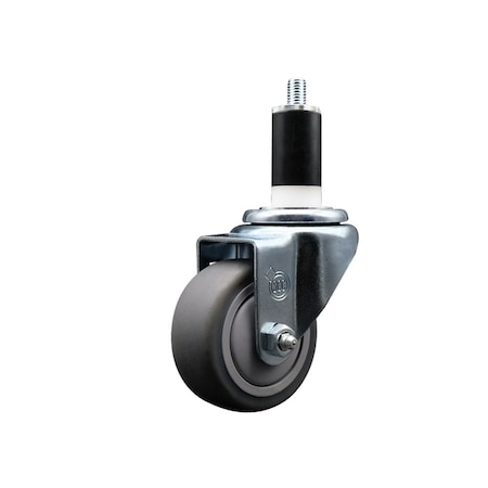 Service Caster 3'' SS Thermoplastic Rubber Wheel Swivel 1-3/8'' Expanding Stem Caster SCC-SSEX20S314-TPRB-138